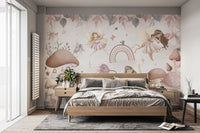 Nature-inspired fairies wall mural for imaginative spaces