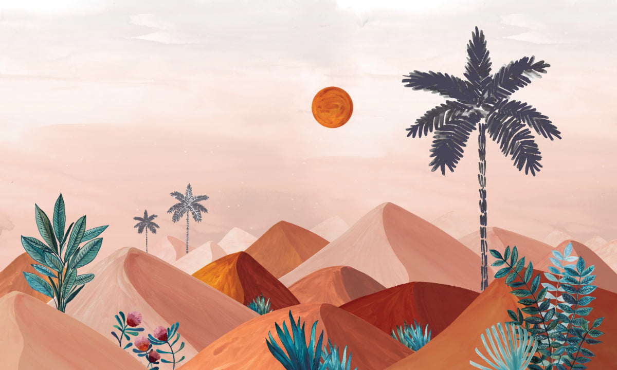 Daytime Mountain Landscape Wall Mural