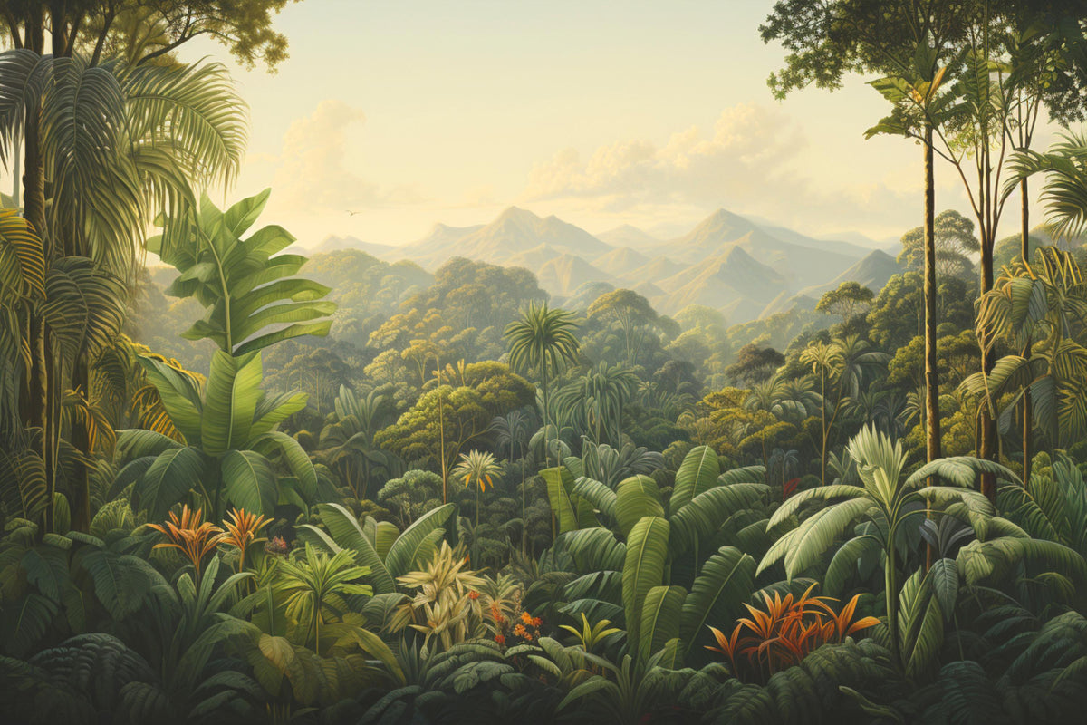 Tropical Rainforest Wallpaper Mural in your room