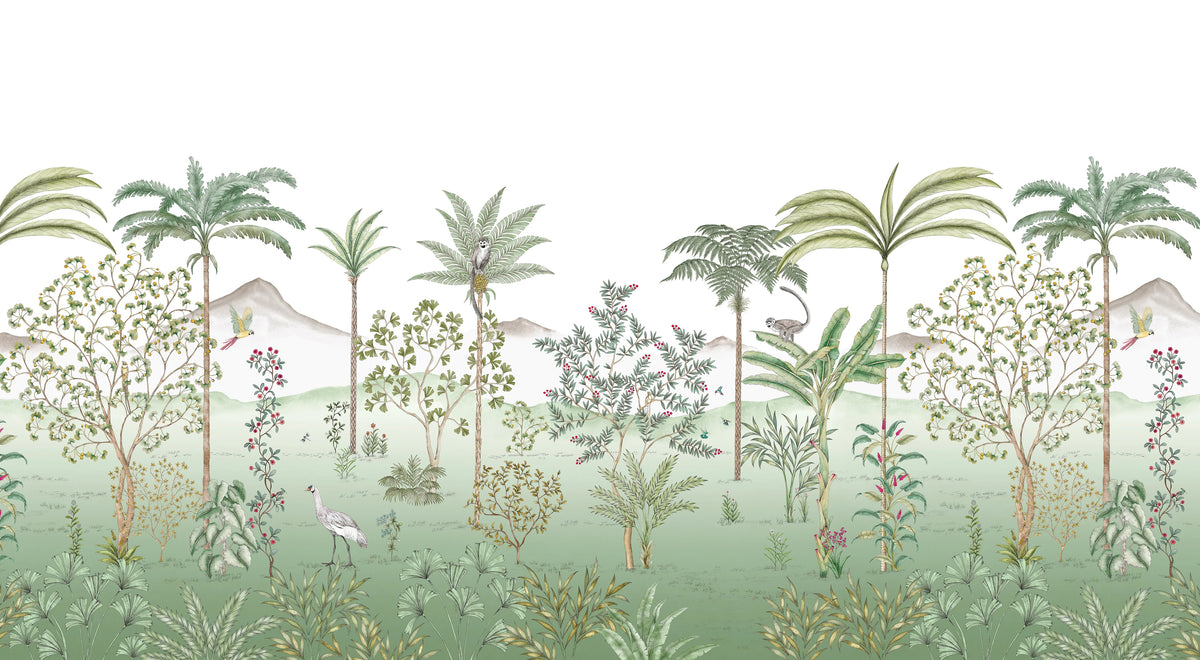Exotic Tropical Wall Mural in your room — zoomed