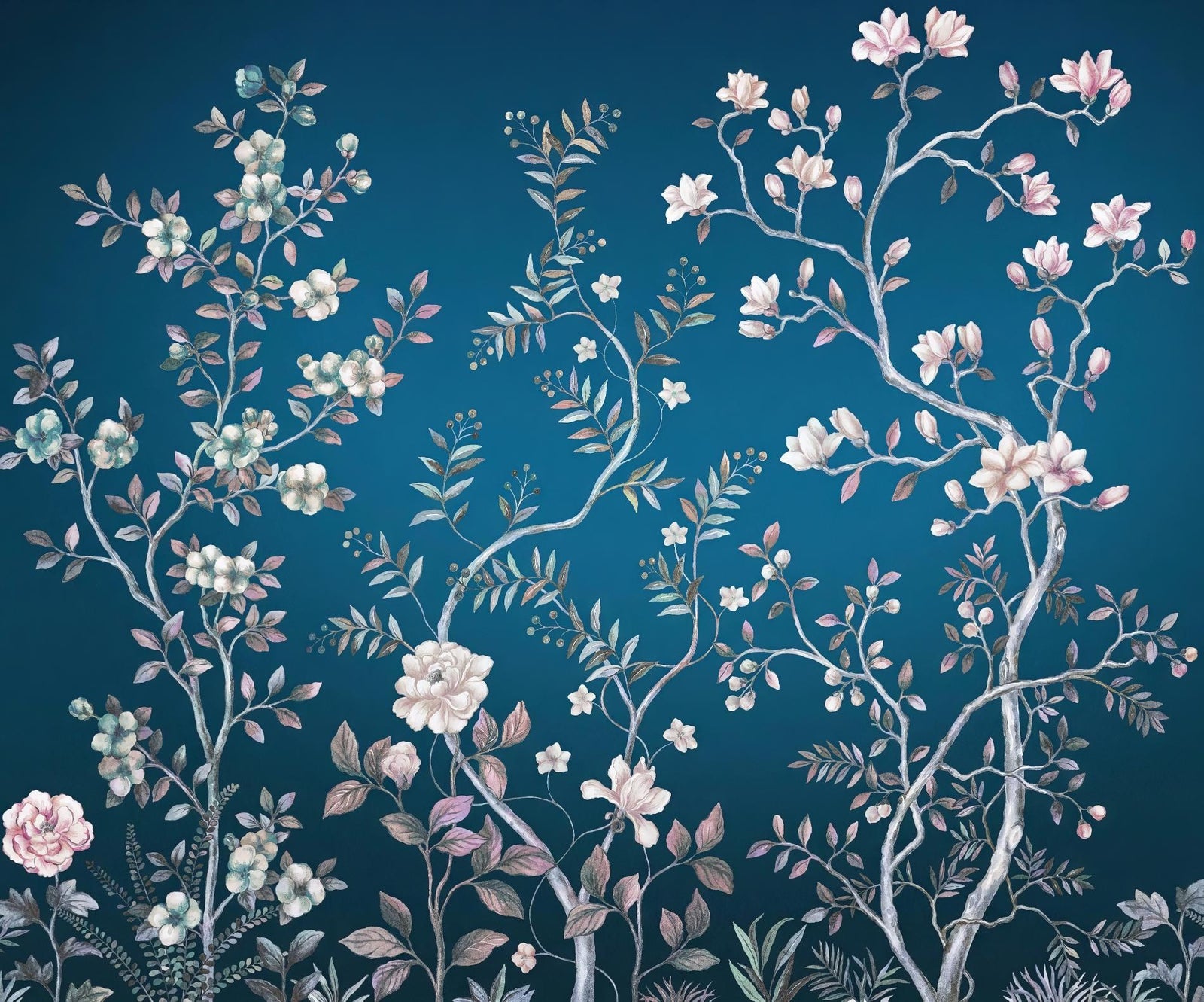 Blue Chinoiserie Wallpaper