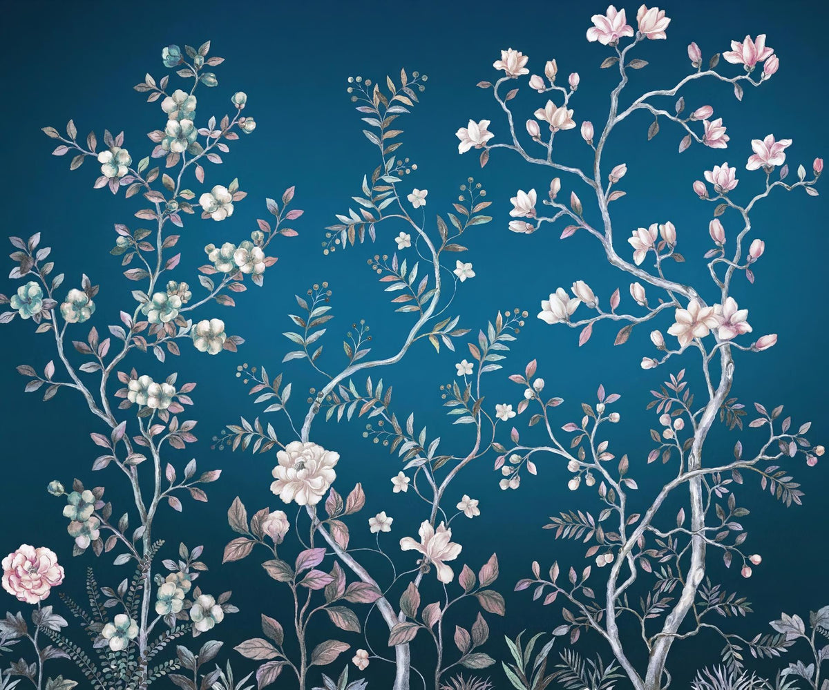 Blue Chinoiserie Wallpaper
