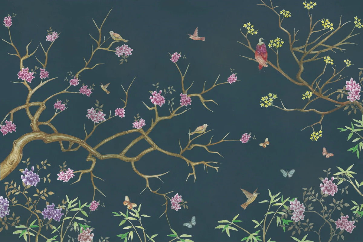 Flower Pattern Chinoiserie Wallpaper