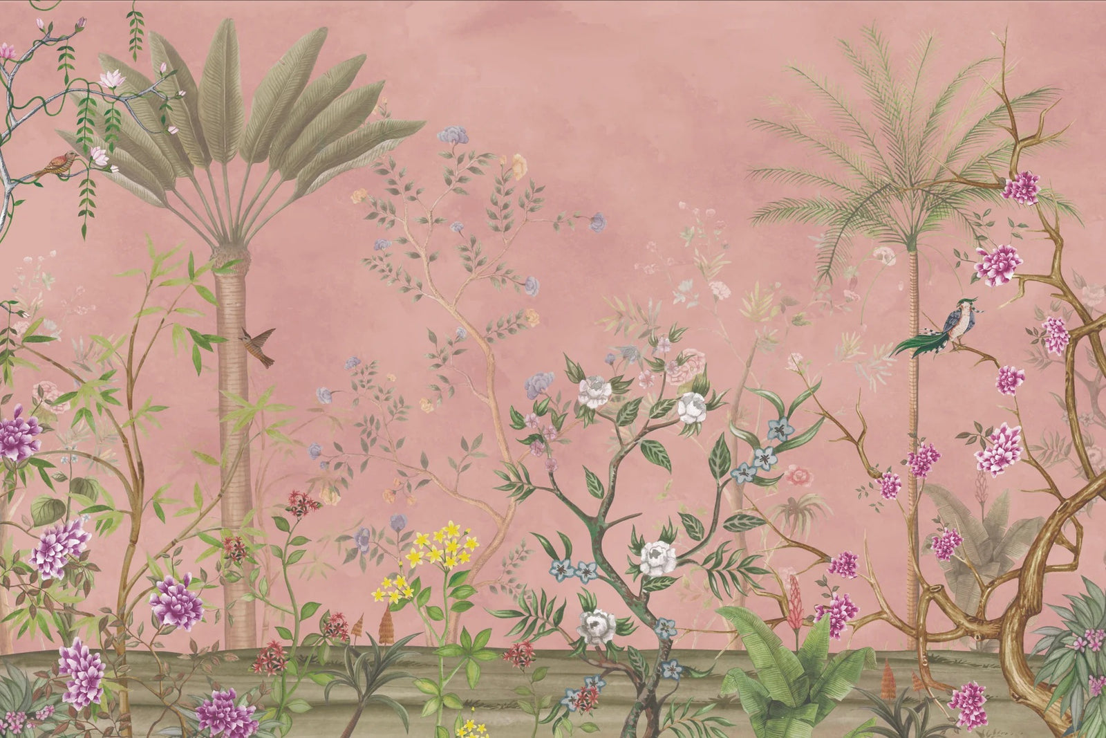 Colourful Flower Garden Wallpaper Mural in your room