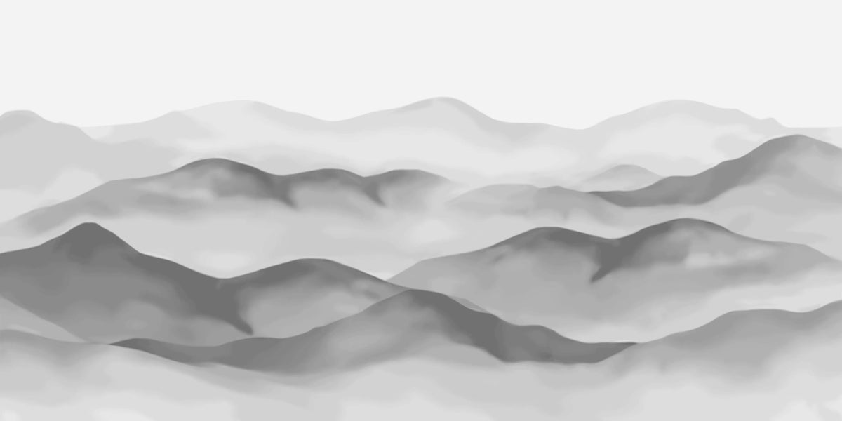 Watercolor Grey Mountain Wallpaper in your room