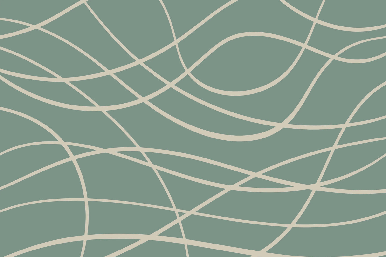 Abstract Green Line Wallpaper Mural