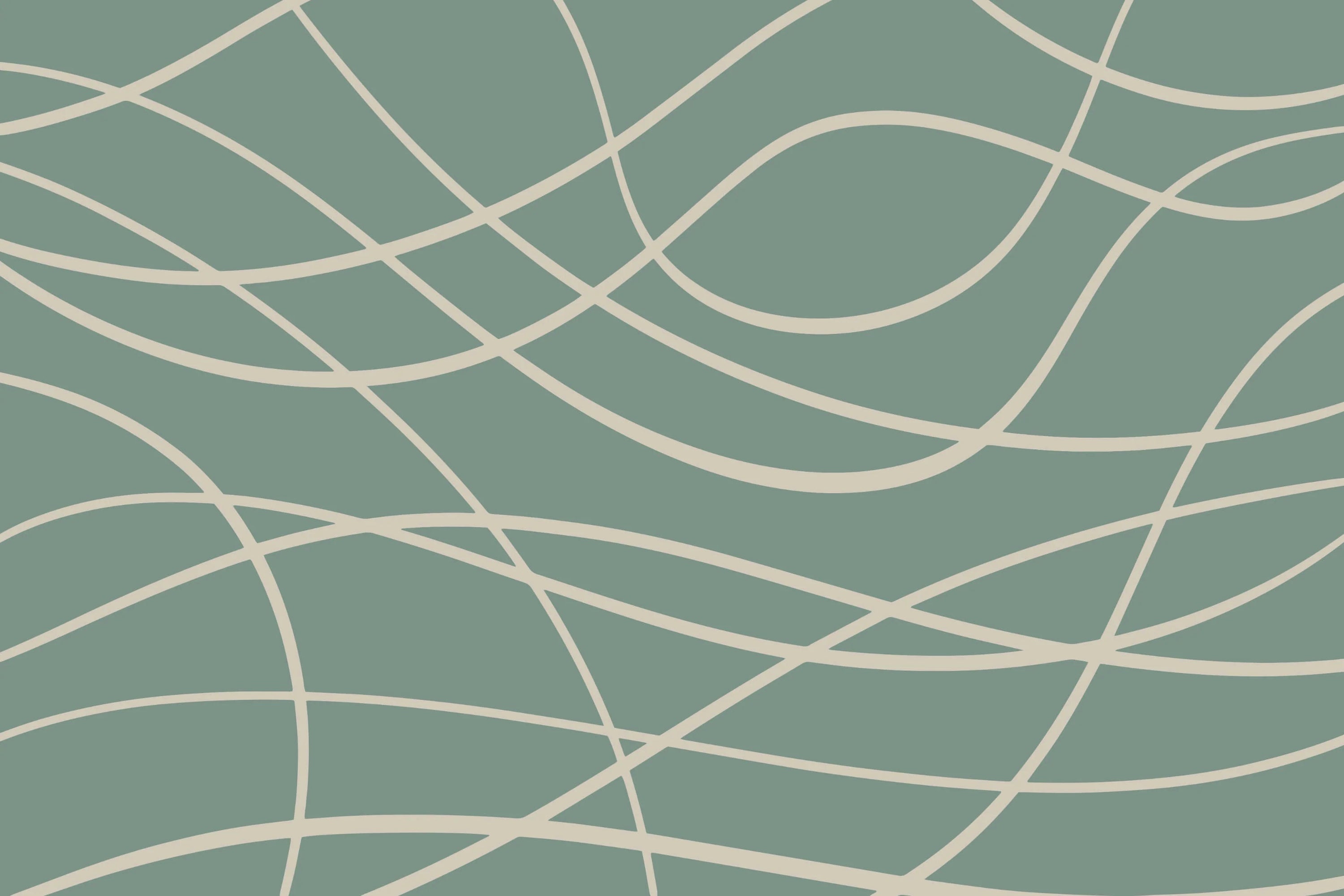 Abstract Green Line Wallpaper Mural in your room — zoomed