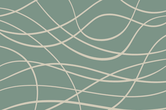 Abstract Green Line Wallpaper Mural