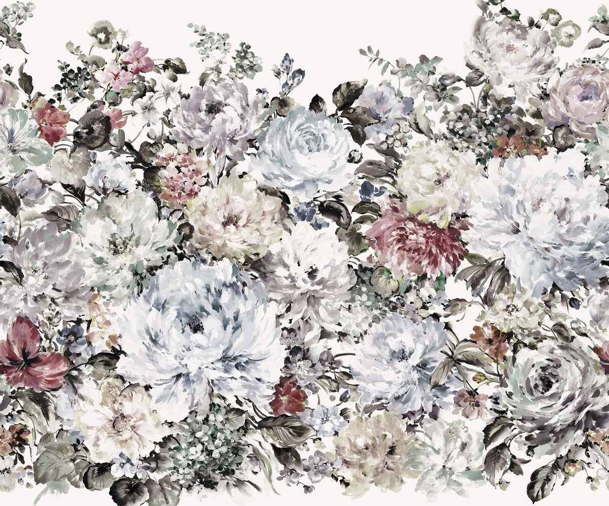 Watercolor Flower Wallpaper Mural in your room
