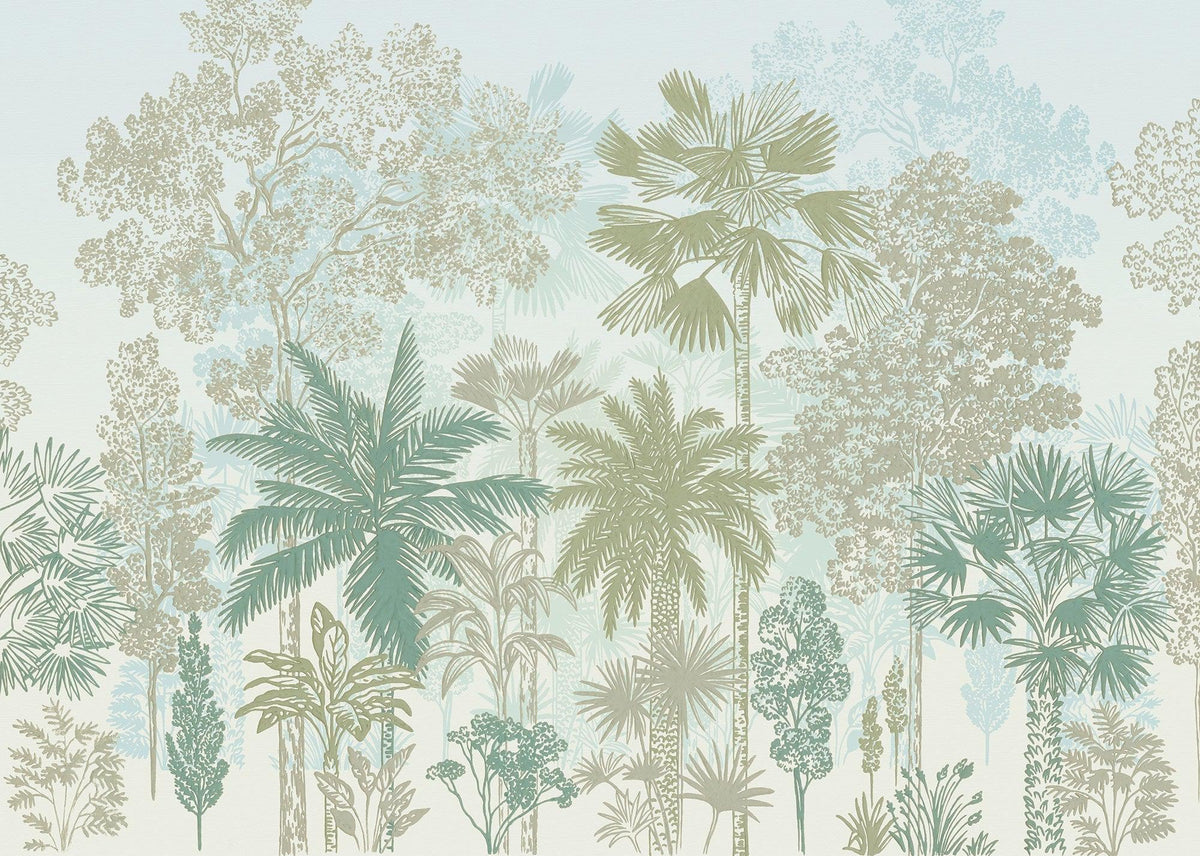 Palm Tree Wallpaper Mural in your room — zoomed
