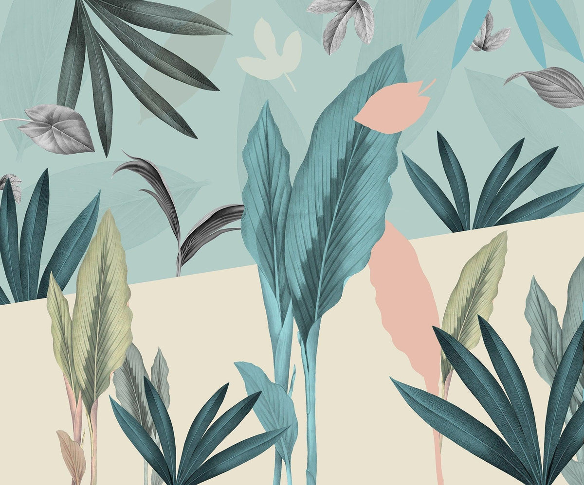 Tropical Leaf Wallpaper Mural in your room