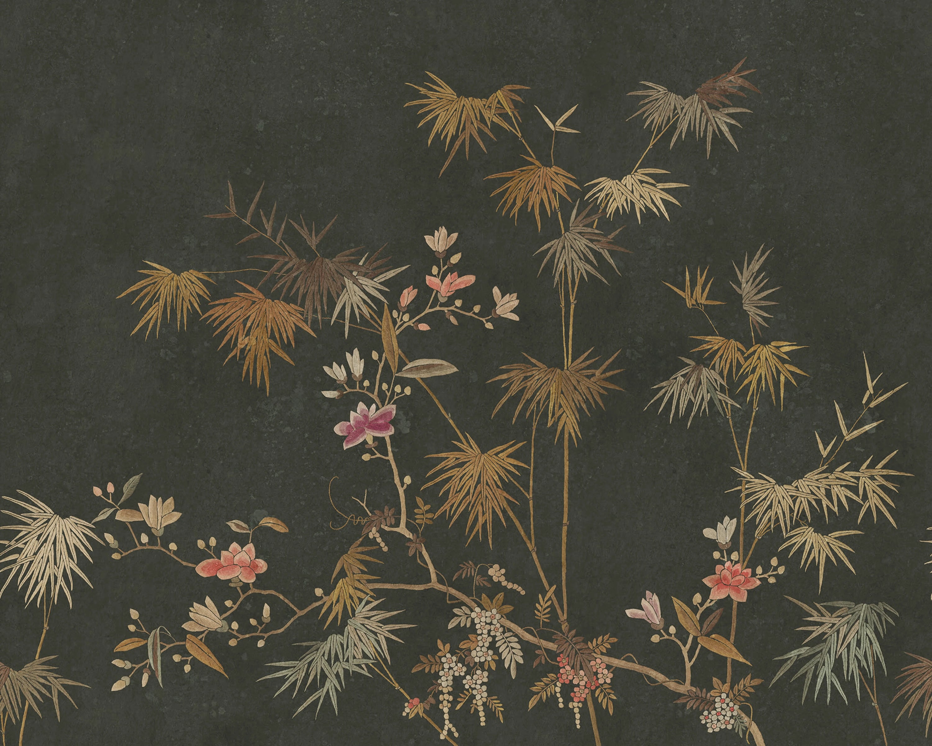 Chinoiserie Garden Bamboo Grove Wallpaper in your room — zoomed