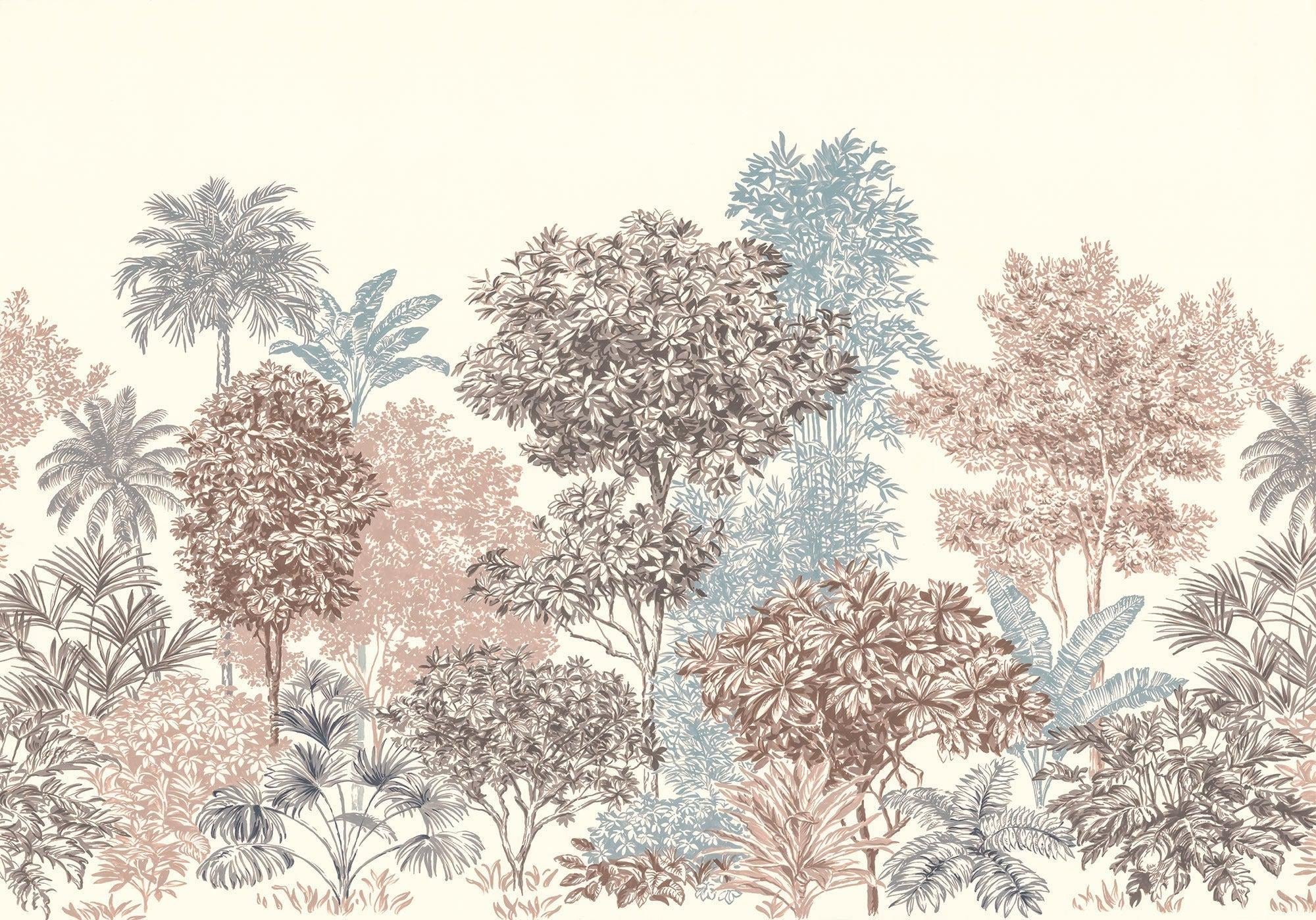Vibrant Trees Wallpaper Mural in your room — zoomed