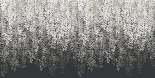 Hanging Grey Leaves Wallpaper Mural