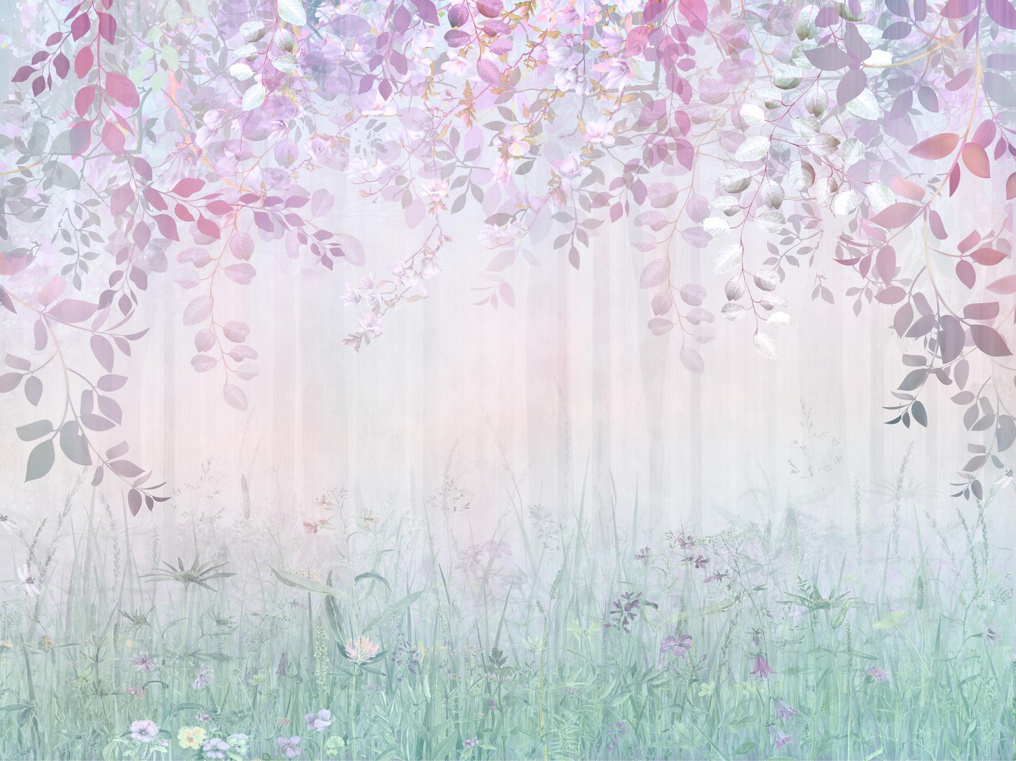 Misty Purple Forest Girls Wallpaper