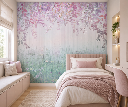 Misty Purple Forest Girls Wallpaper