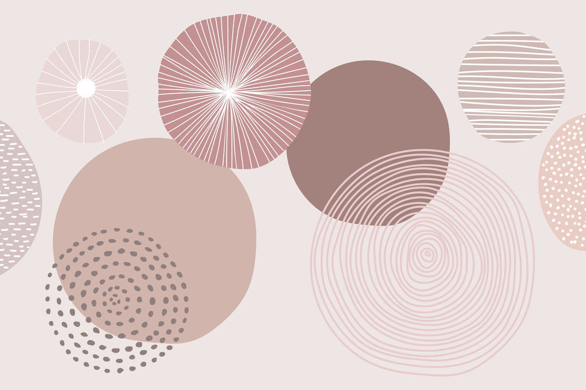 Dusky Mauve Circle Abstract Wallpaper in your room — zoomed