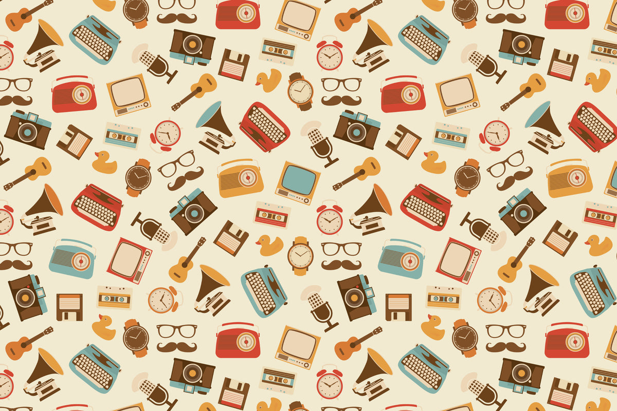Retro Classics Wallpaper Mural in your room