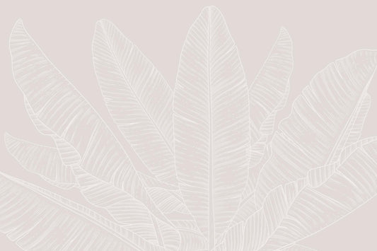 Beige Banana Leaf Canopy Wallpaper