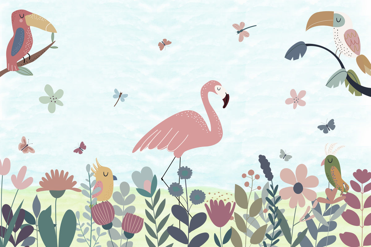 Tropical Bird Wallpaper in your room