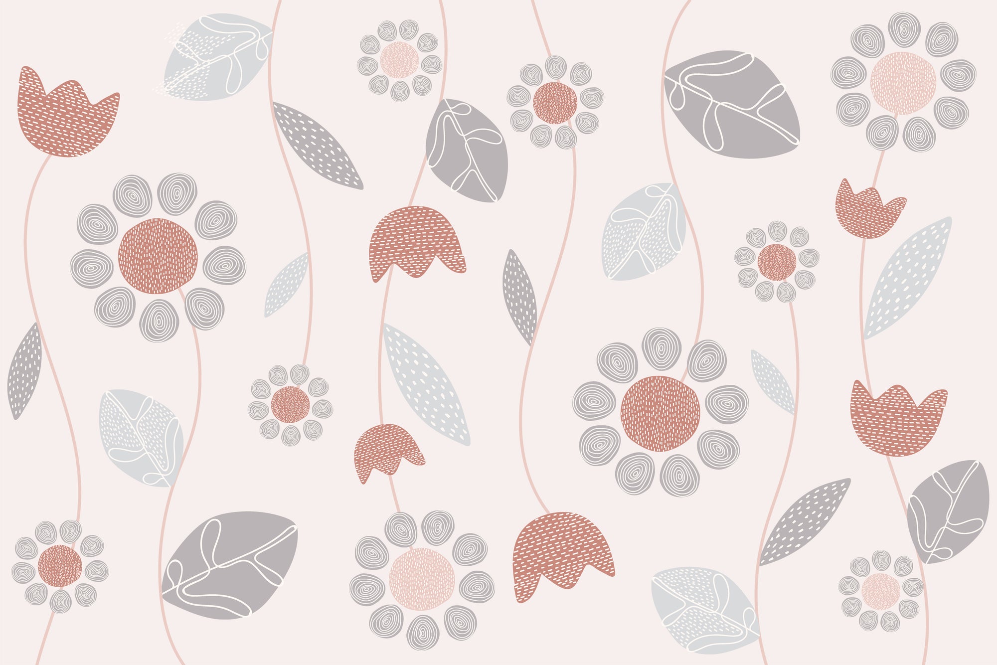 Soft Bloom Abstract Pattern Wallpaper