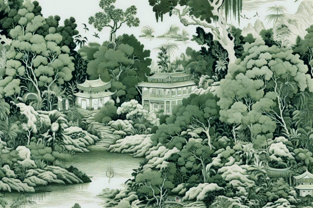 Green Garden Wall Mural in your room