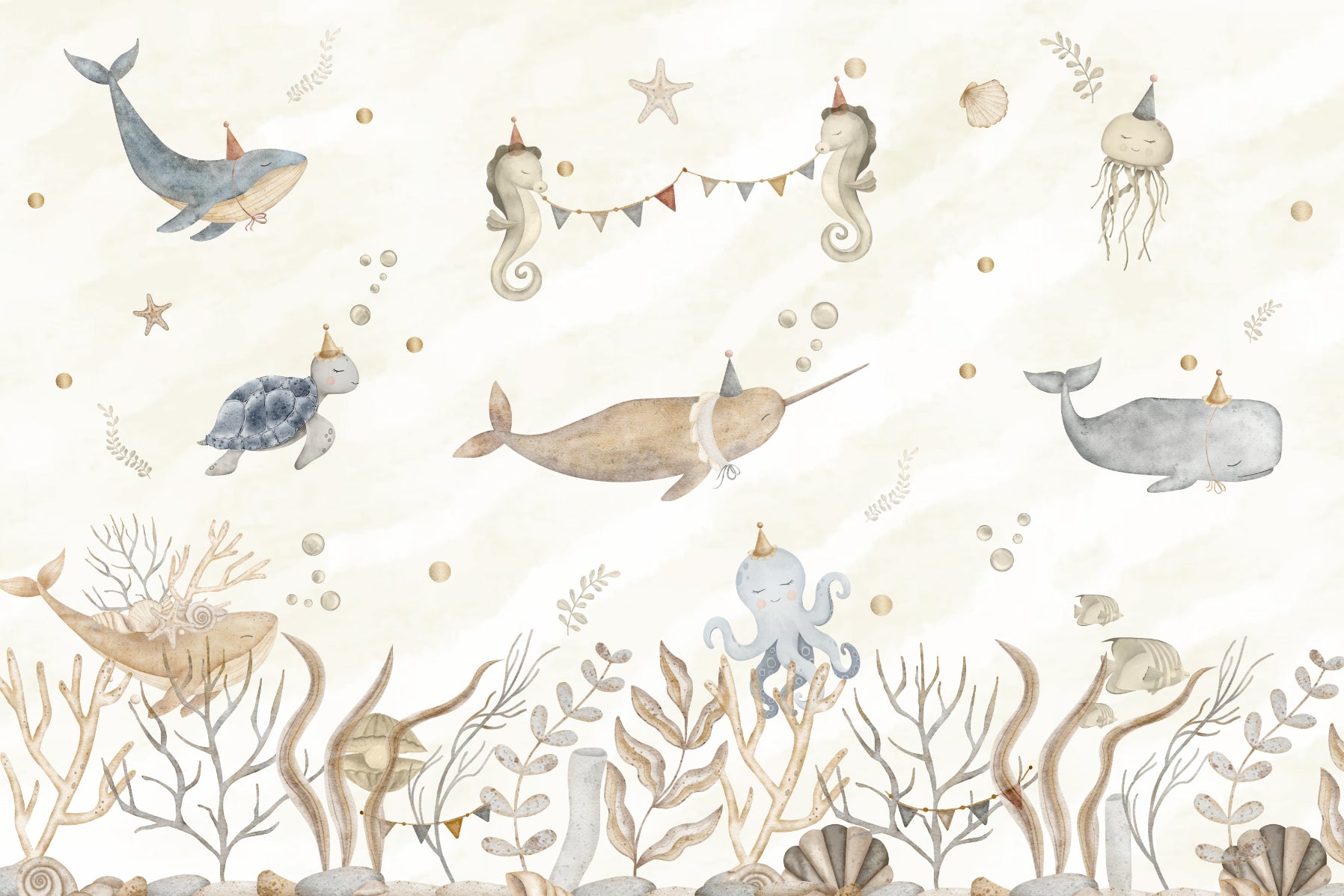 Underwater Party Wall Mural