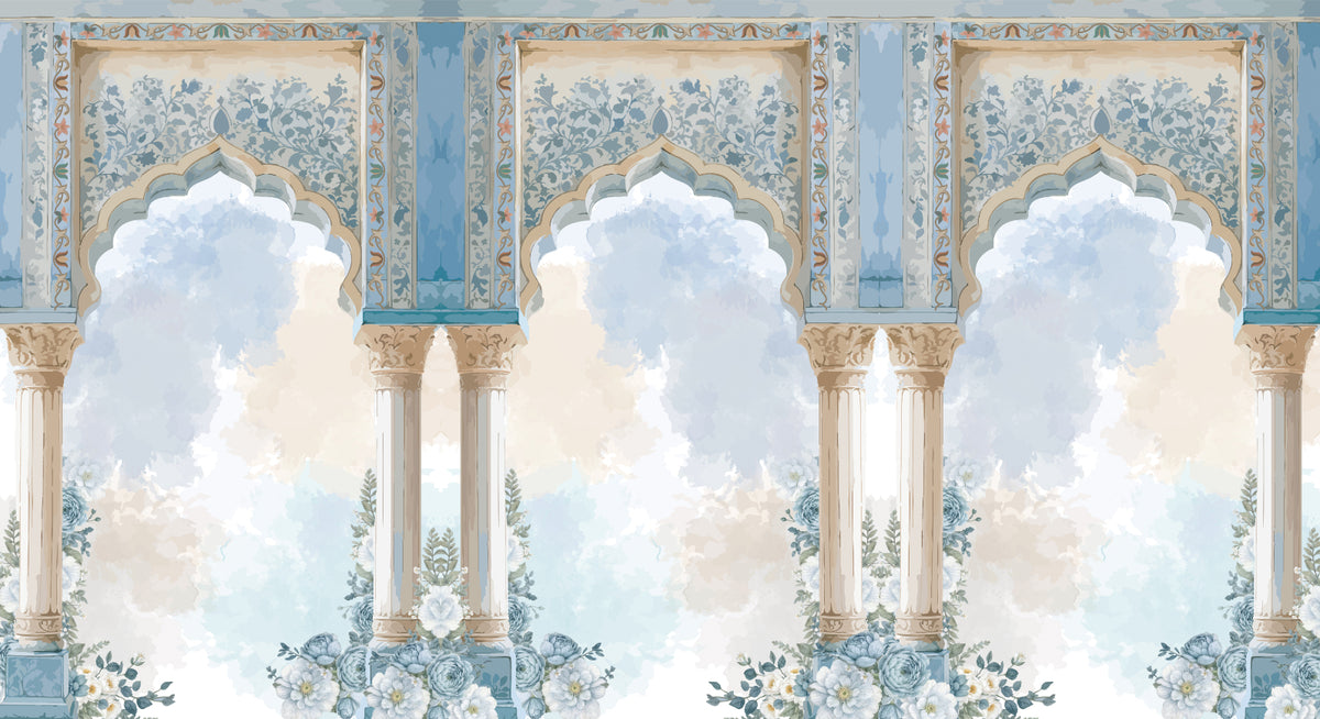 Royal Mughal Palace Arch Mural in your room