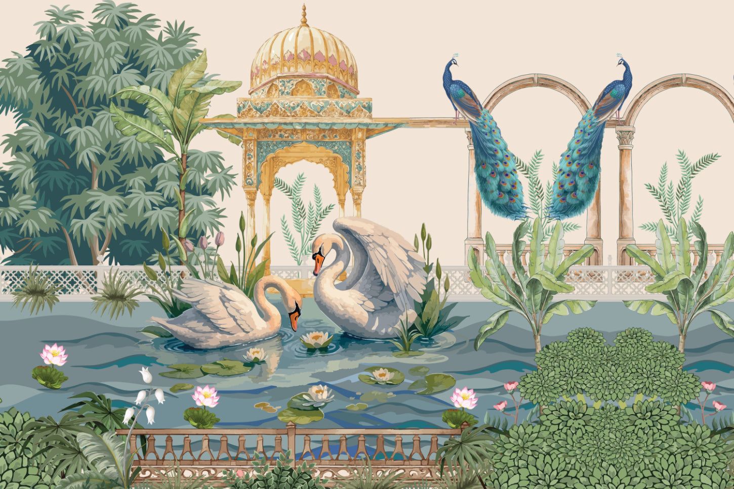 Royal Swan Lake Garden Mural