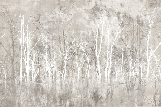Monochrome Forest Tree Wallpaper Mural