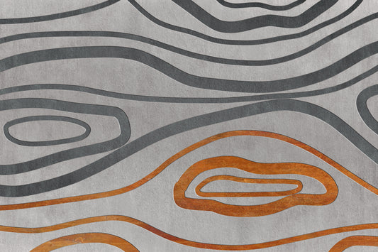 Abstract Topographic Metallic Wallpaper