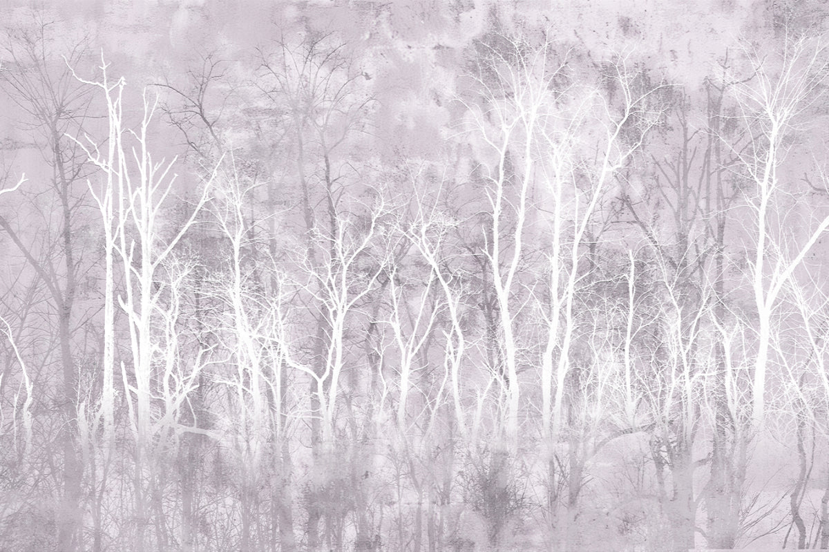 Misty Winter Forest Wall Mural in your room