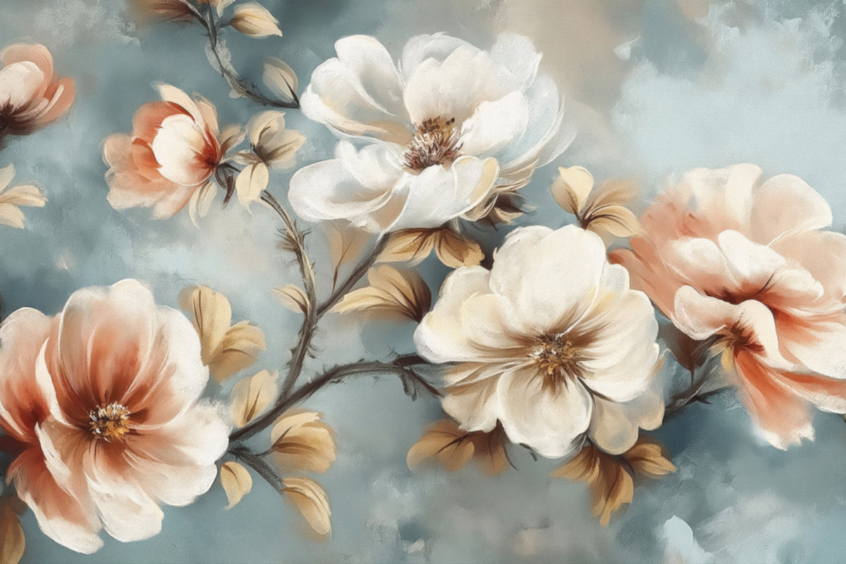 Elegant Watercolor Floral Wall Mural