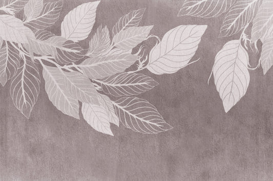 Monochrome Botanical Leaf Wall Mural