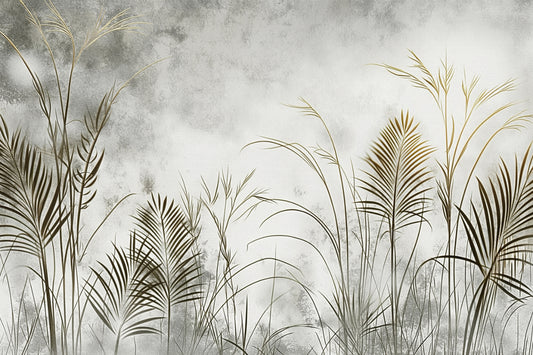 Botanical Gold Leaves Wall Mural