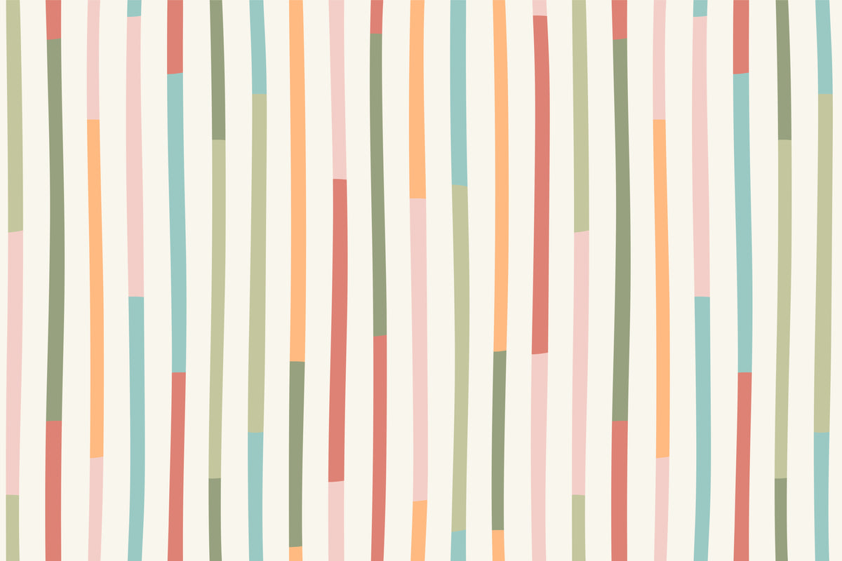 Modern Wavy Striped Wall Mural in your room — zoomed