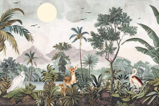Tropical Wildlife Forest Wall Mural