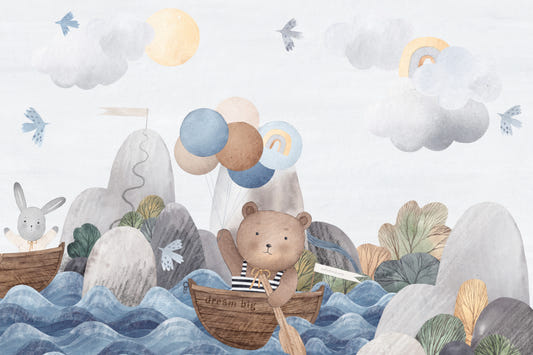 Whimsical Sailing Adventure Wallpaper