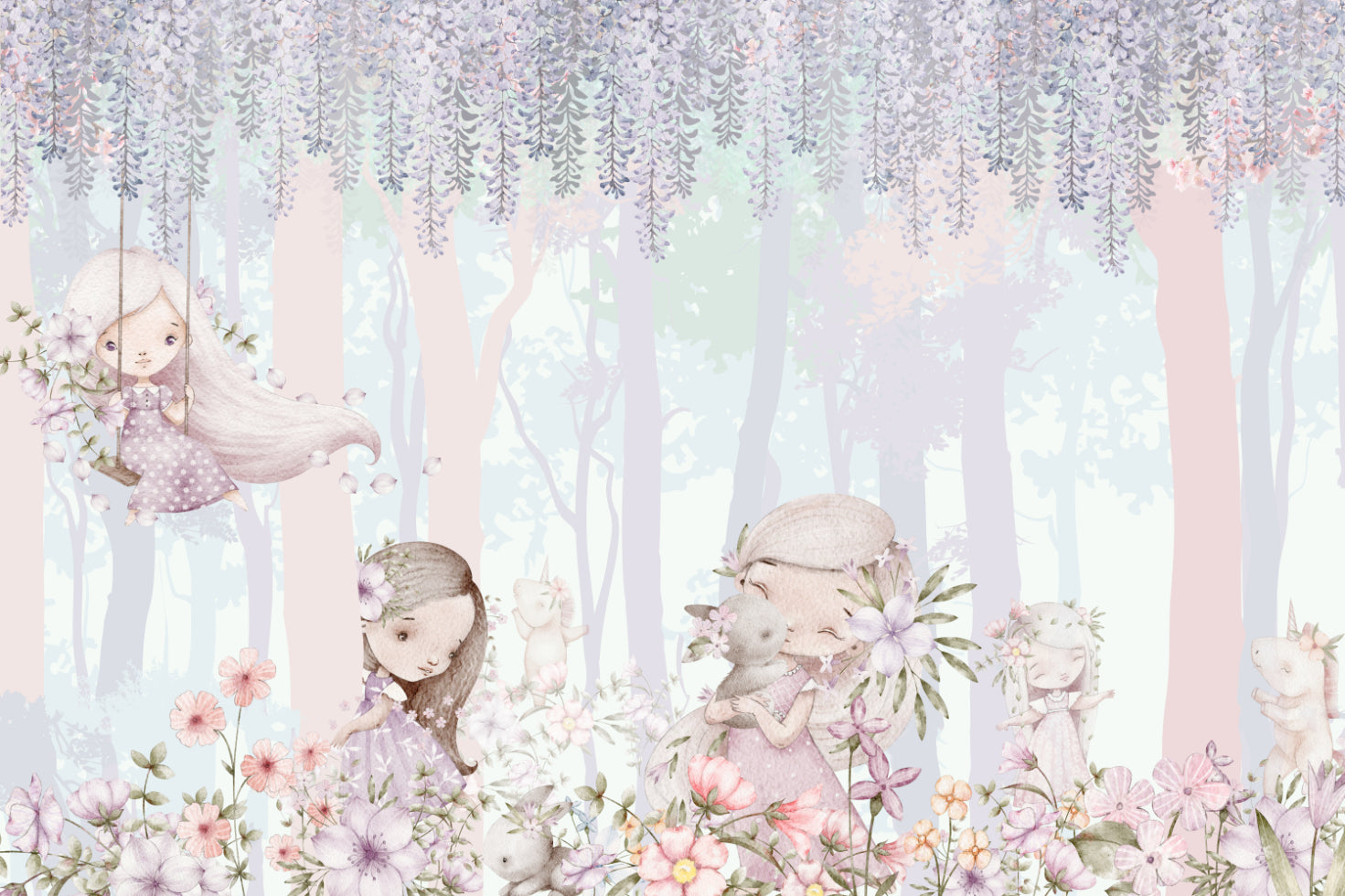 Enchanted Forest Girls Wall Mural