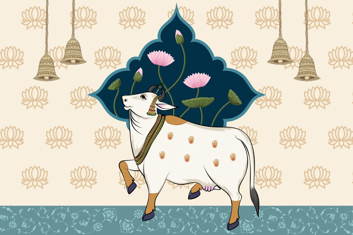Traditional Hindu Cultural Wall Mural in your room — zoomed