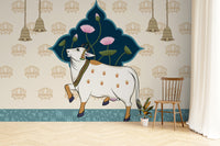 Traditional Hindu Cultural Wallpaper with sacred motifs

