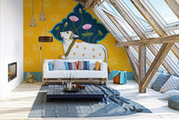 Divine Hindu cow mural for meditation rooms
