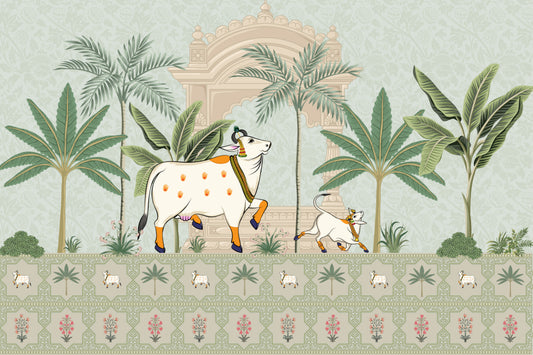 Pichwai Sacred Cow Wallpaper Mural