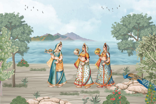 Mughal Royal Women Wall Mural