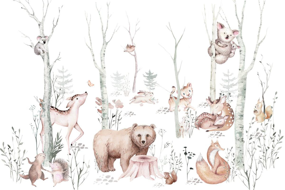 Woodland Animals Wall Mural in your room