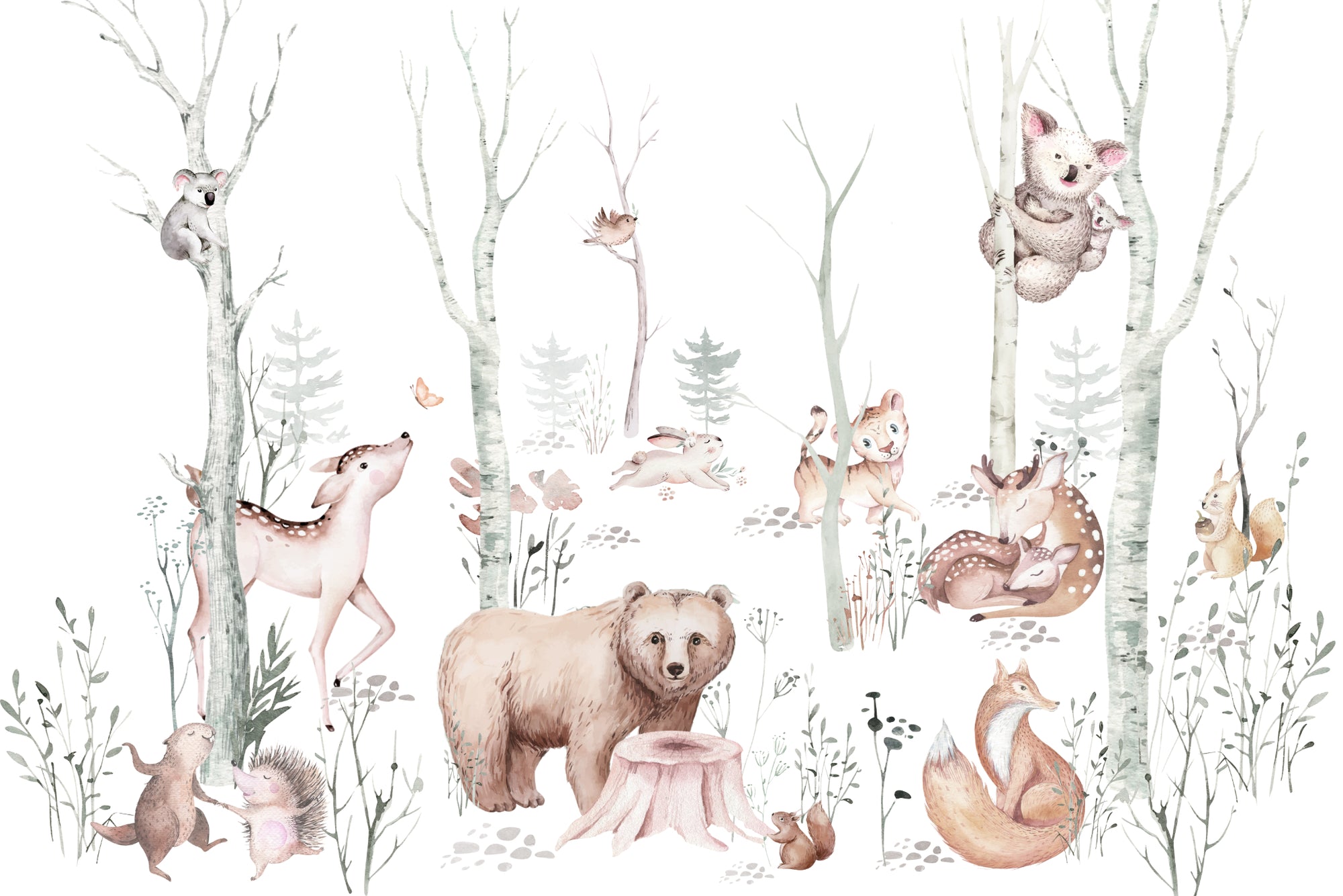 Woodland Animals Wall Mural