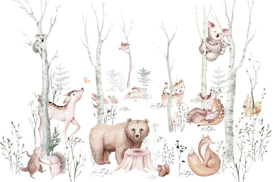 Woodland Animals Wall Mural