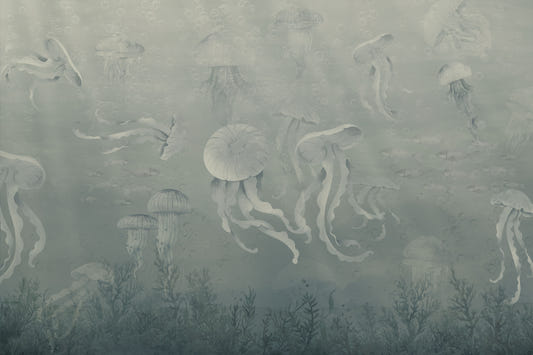 Dark Jellyfish Deep Sea Wallpaper Mural