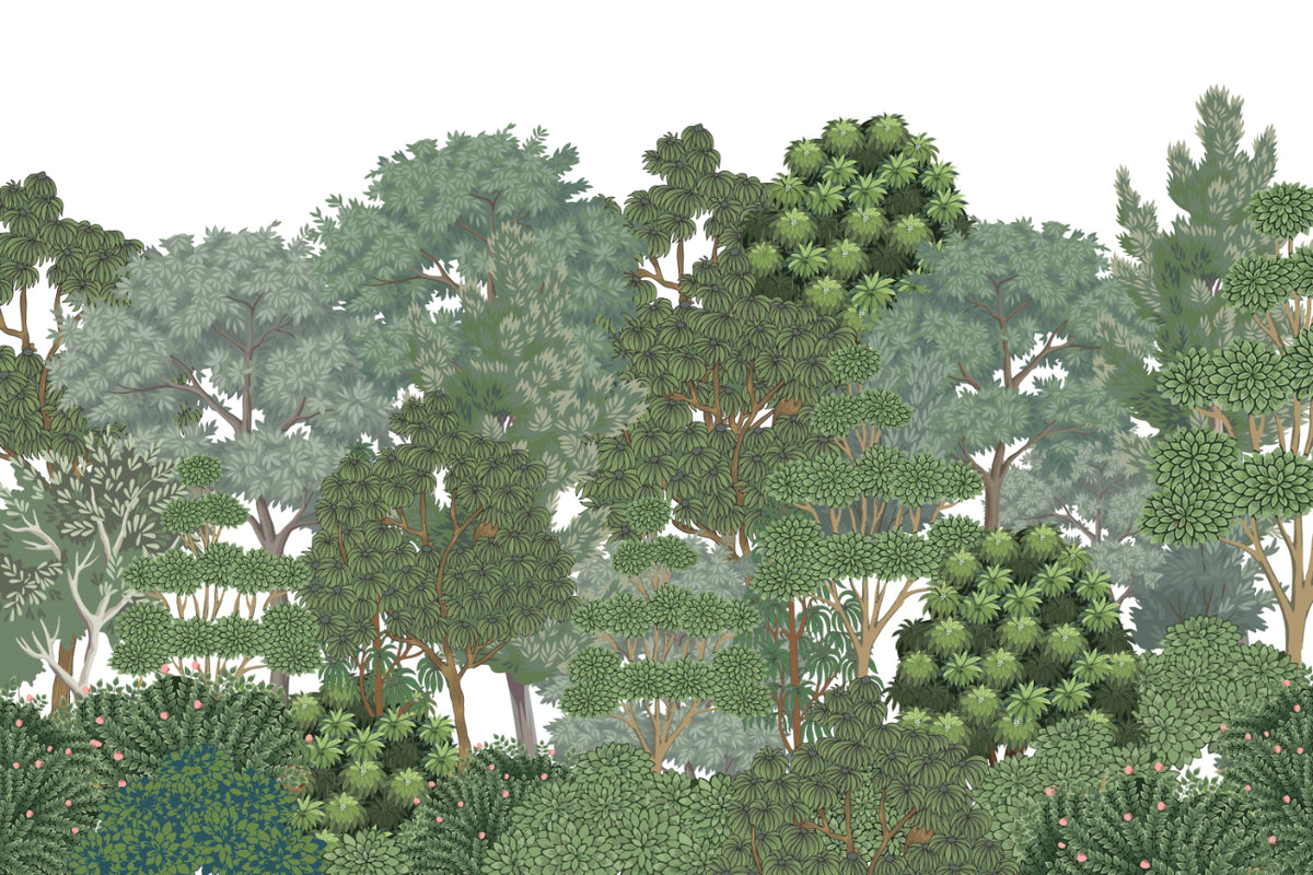 Lush Green Forest Wallpaper Mural in your room