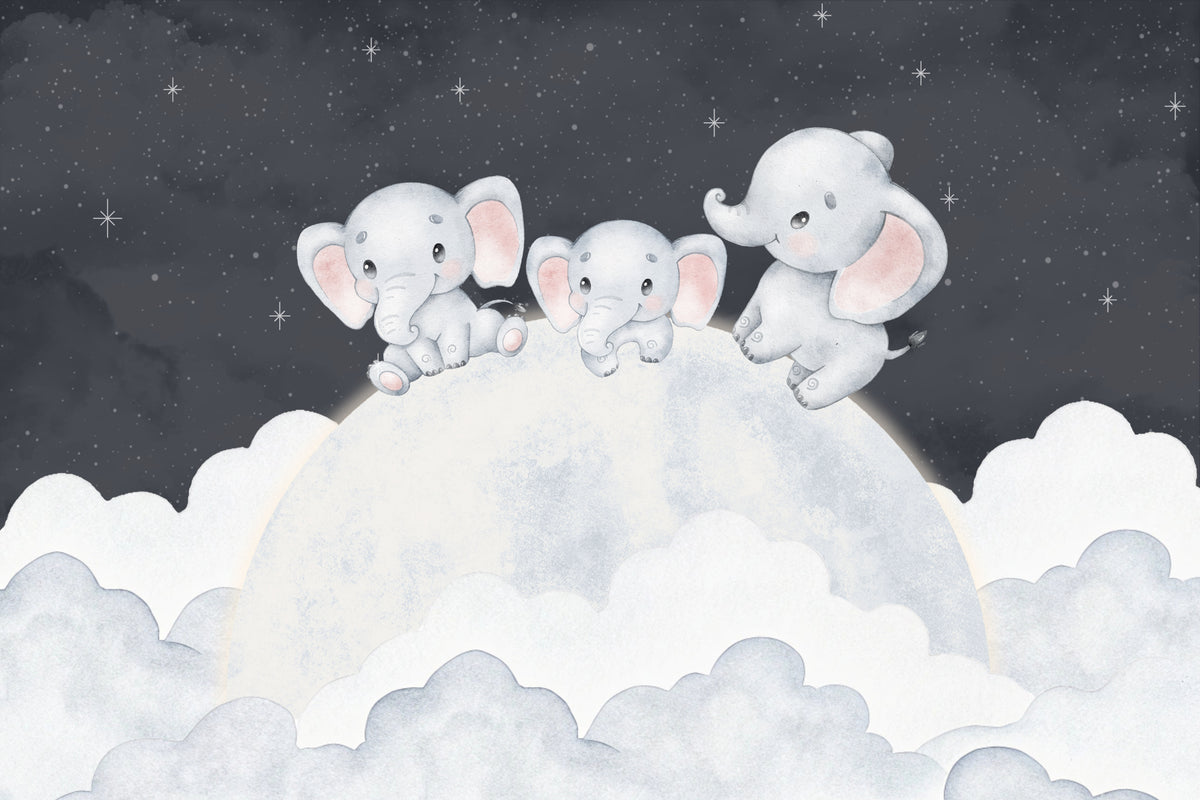 Dreamy Baby Elephant Wallpaper in your room